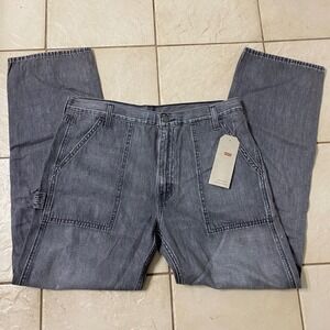 Levis Premium Mens Carpenter Jeans Gray W33 L32 Lot 555 Performance Stretch